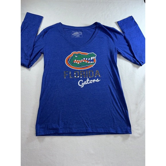 Campus Heritage Tops - Florida Gators women's blue long sleeve vneck shirt size XXL